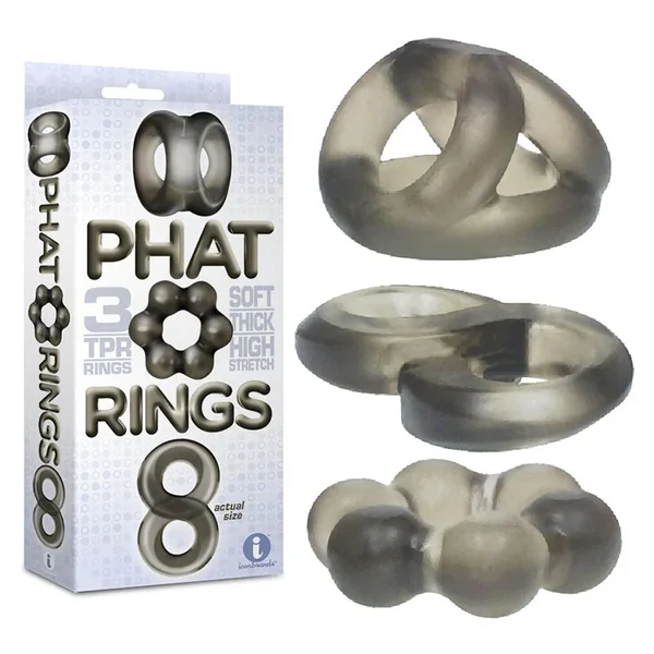 The 9’s Phat Rings – Smoke Cock Rings – Set of 3