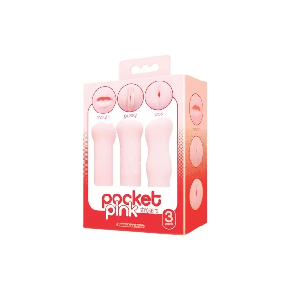 The 9’s Pocket Pink Mini Masturbator Trio