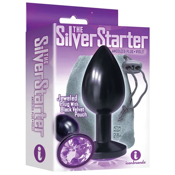 The 9’s The Silver Starter Bejeweled Anodized Plug-Violet
