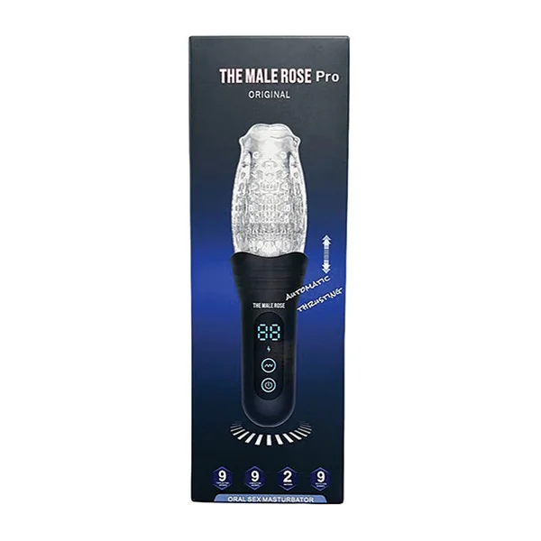 The Male Rose Pro Thrusting Rotating & Vibrating 3D Masturbator - Black