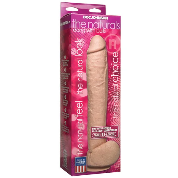 The Naturals 12" Cock W-balls - Flesh