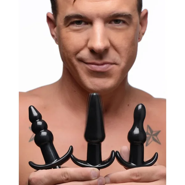 Thrill Trio Anal Plug Set – Black