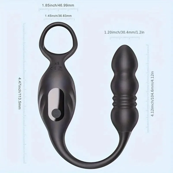 Thrusting Anal Vibrator Prostate Massager Vibrating Cock Ring Butt Plug