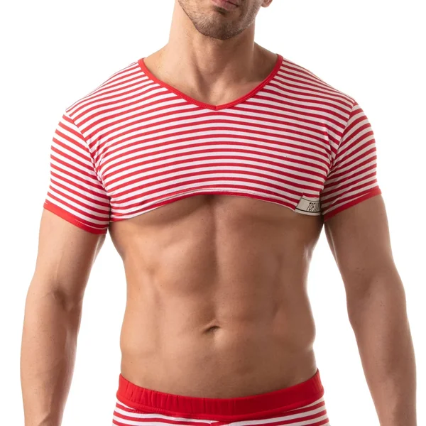 TOF Paris Sailor Crop Top Red Medium