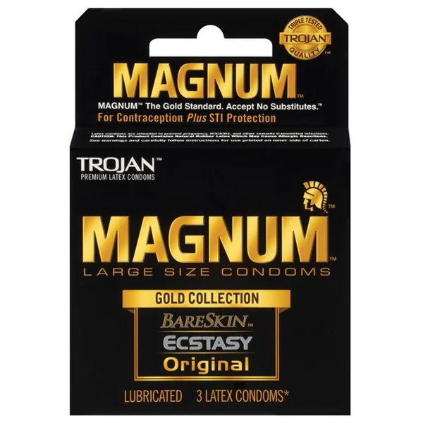 Trojan Magnum Gold Collection Condoms - Large - 3 Pack