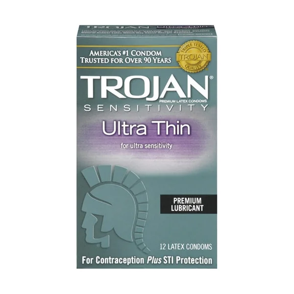 Trojan Sensitivity Ultra Thin Lubricated Condoms - 12 Pack