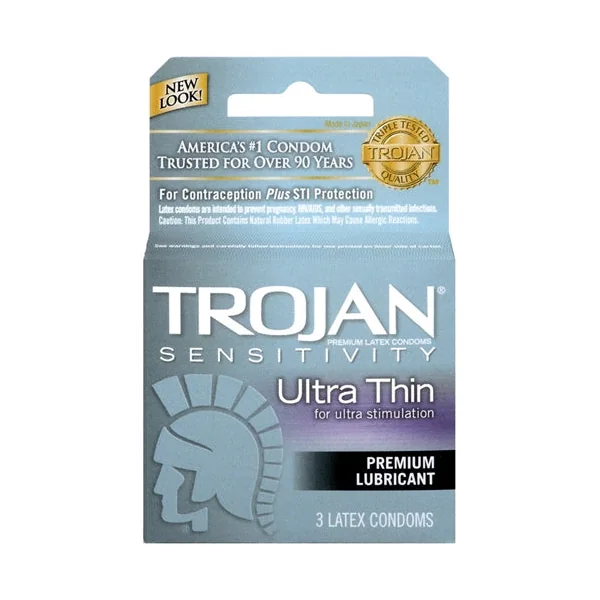 Trojan Sensitivity Ultra Thin Lubricated Condoms - 3 Pack