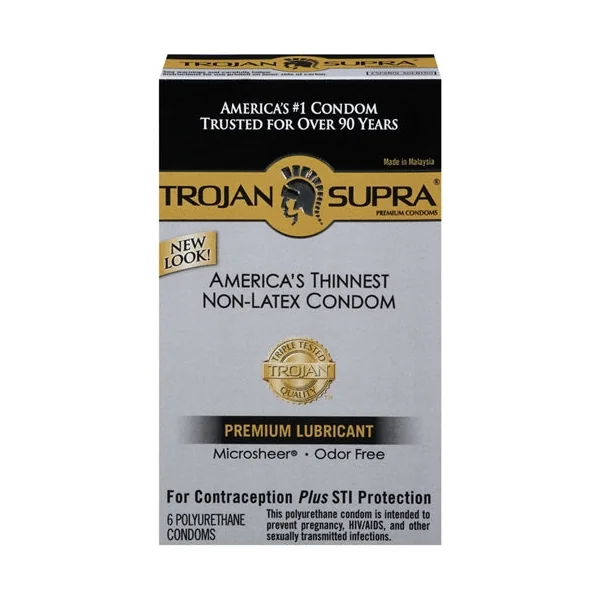 Trojan Supra Bareskin Non-Latex - 6 Pack