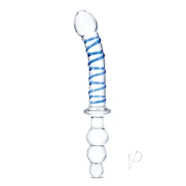Twisted Dual End 10 Clear Dual-Ended Glass Dildo