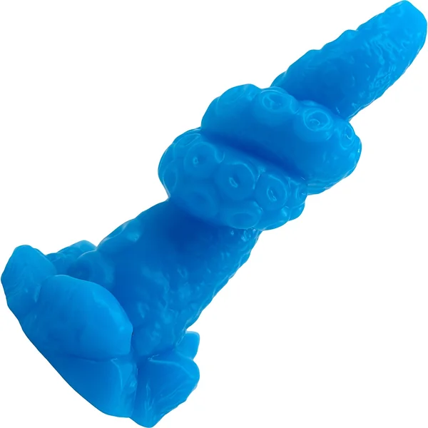 Uncover Creations Tentacle Knot II Glow In The Dark 8" Silicone Fantasy Dildo - Deep Dive Blue