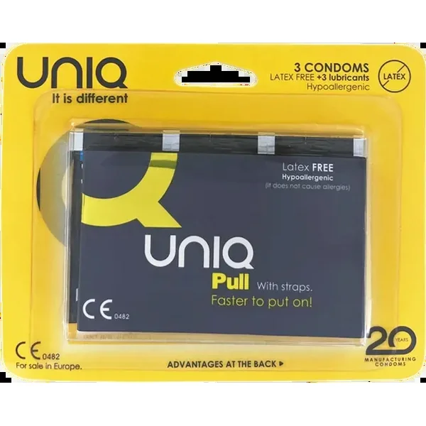 Uniq Pull With Straps Condoms (3 Pack)