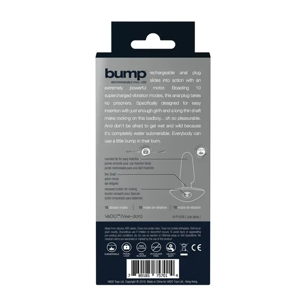 VeDO Bump Rechargeable Anal Vibe – Just Black