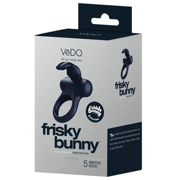 VeDO Frisky Bunny Rechargeable Vibrating Ring – Black Pearl