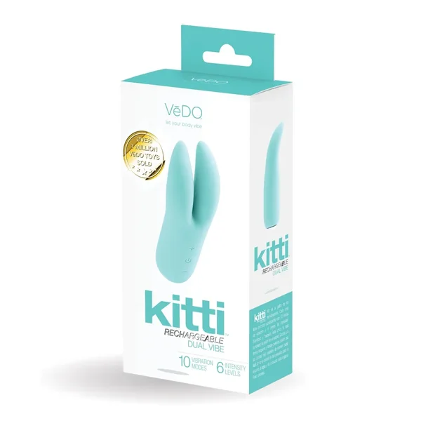 VeDO Kitti Rechargeable Dual Vibe – Tease Me Turquoise