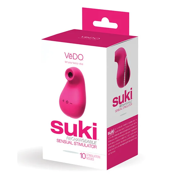 Vedo Suki Rechargeable Vibrating Sucker - Foxy Pink