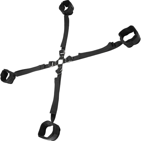 Velvet Noir Adjustable Hog Tie & Cuff Set By Sportsheets