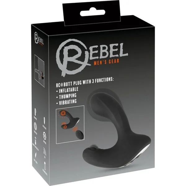 Vibrating Prostate Stimulator - Rebel - RC Butt Plug with 3 functions