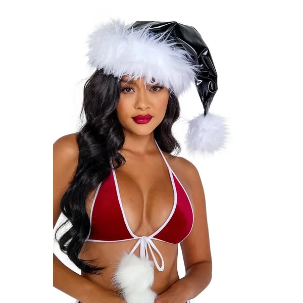 Vinyl & Faux Fur Santa Hat