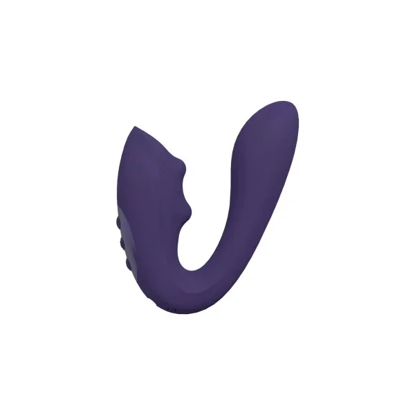 VIVE YUKI Rechargeable Dual Motor G-Spot Vibrator with Massaging Beads, Purple