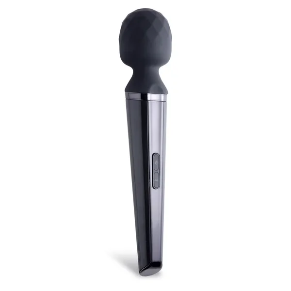 Wand Essentials Diamond Head Rechargeable Silicone Wand Vibrator- Black