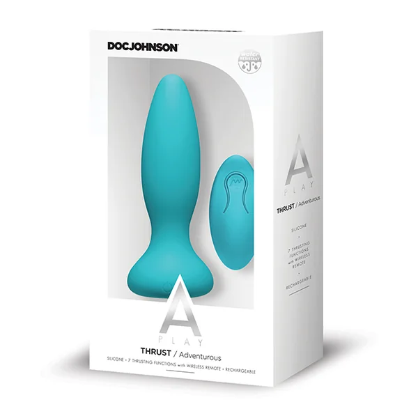 (WD) A-PLAY THRUST ADVENTUROUS PLUG RECHARGEABLE W/ REMOTE TEAL