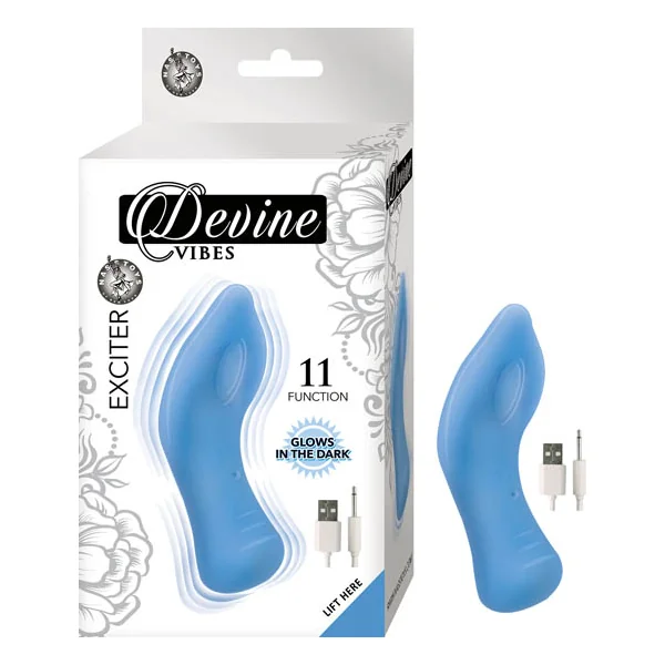 (WD) DEVINE VIBES EXCITER BLUE IN THE DARK CLITORAL TEASER