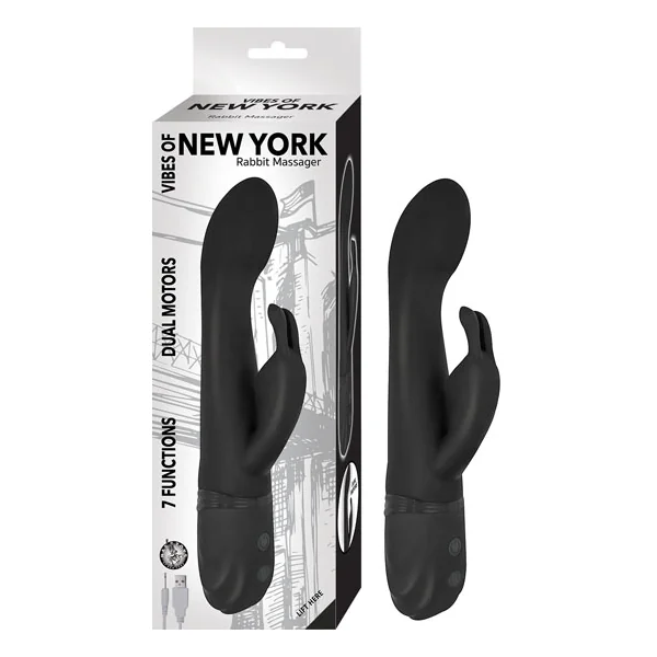 (WD) VIBES OF NEW YORK RABBIT MASSAGER BLACK