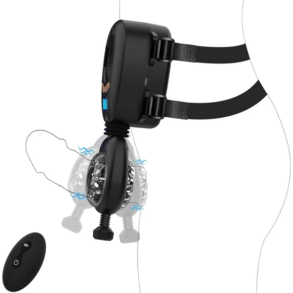 Wearable Automatic Male Masturbator with Removable Belts, Wordone LCD Display Adjustable Males Sex Toys Penis Pump/Male Stroker, Adult Sex Toys for Men, Real Blowjob Sex Machine for Men's Pleasure