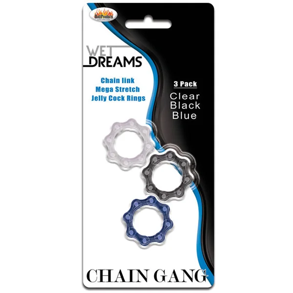 Wet Dreams Chain Gang Cock Rings-3 Pack