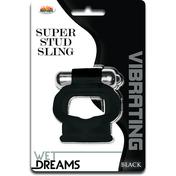 WET DREAMS SUPER STUD SLING BLACK