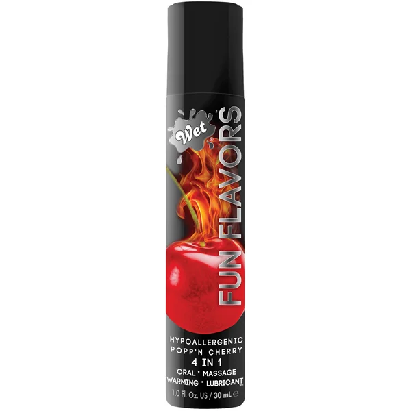 Wet Fun Flavors Popp'n Cherry Warming Lubricant - 1 Fl. Oz.