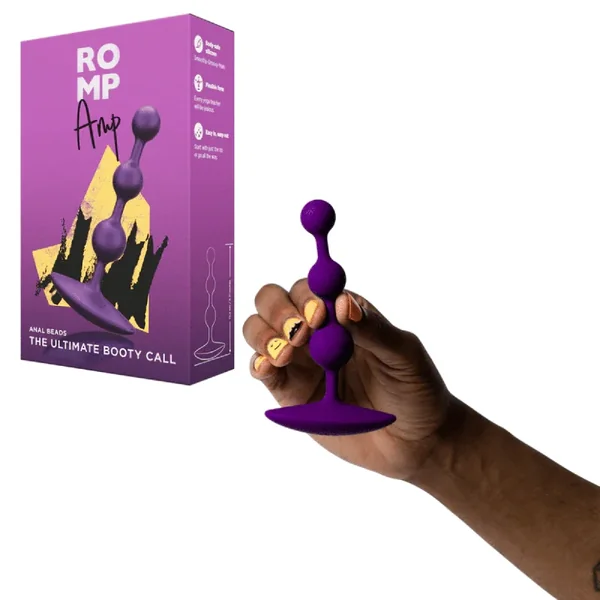 We-vibe ROMP Amp Triple Anal Beads Silicone Butt Plug With Wide Base – Purple