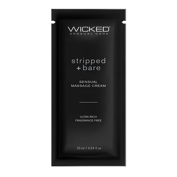 Wicked Sensual Care Stripped & Bare Unscented Massage Cream - .34 Oz