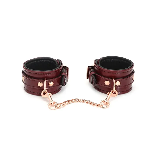 Wine Red Collection Leather Anklecuffs