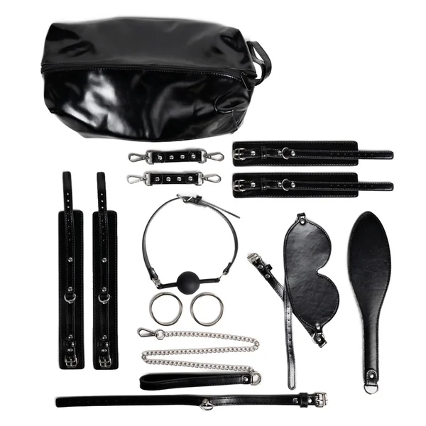 Winyi 13-Piece Faux Leather Bondage Kit Bag