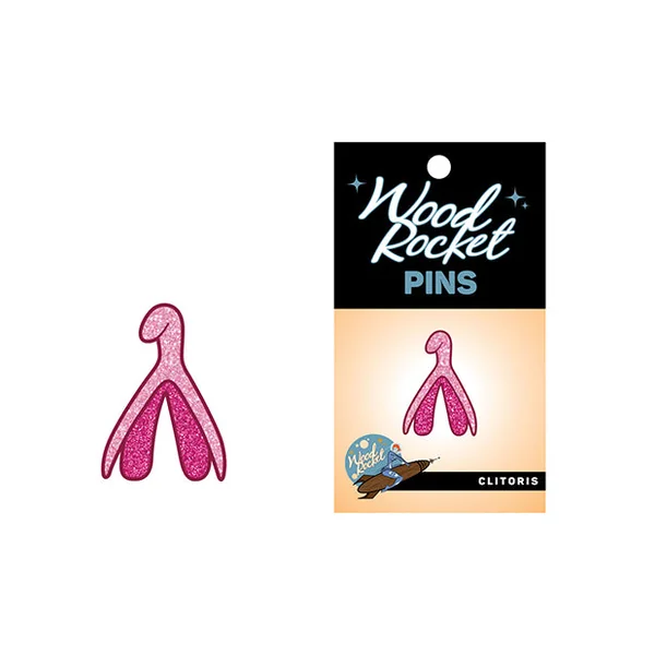 Wood Rocket Clitoris Large Pin - Pink