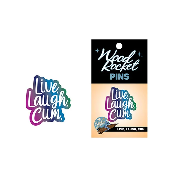 Wood Rocket Live Laugh Cum Large Pin - Multi Color