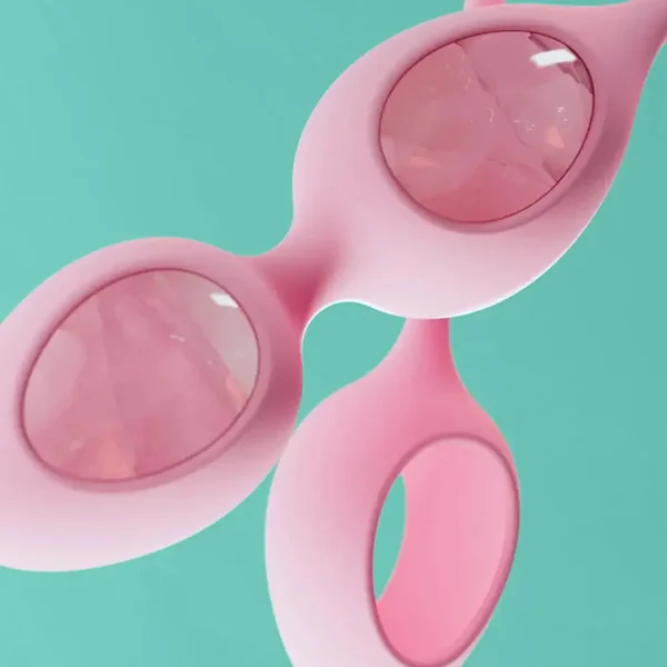 Yonii Rose Quartz Egg Set for Kegels two-piece