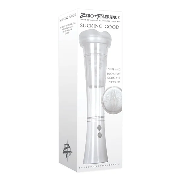Zero Tolerance Sucking Good Rechargeable Vibrating Pump - White/Clear