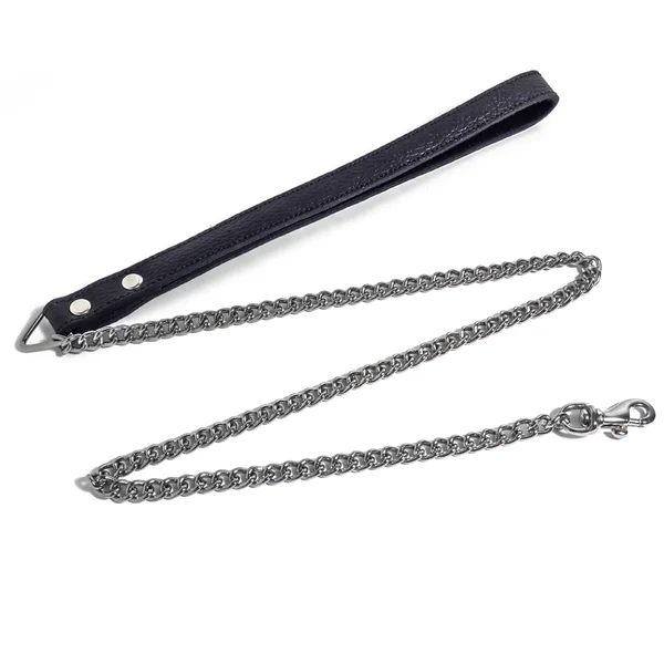 Zorba Grain Leather Chain Leash